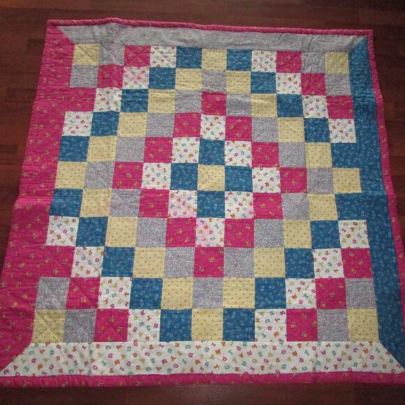Handmade Patchwork Baby Play Quilt – Vintage Cotton - Picture 11 of 11